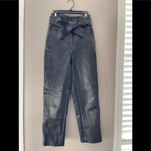Leather Tie Front Pant